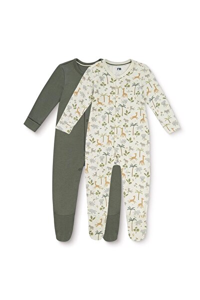 MOTHERCARE Erkek Bebek Tulum Safari Baskılı Çıtçıtlı Bisiklet Yaka Long Sleev...