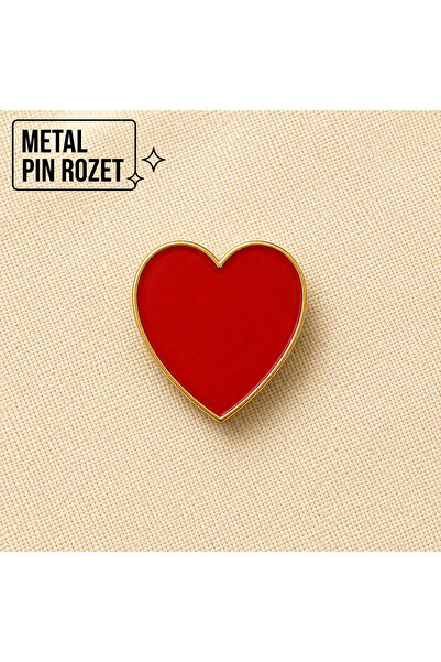 DREAMIOGIFTANDBOX Kırmızı Kalp Metal Pin Rozet Mini Broş Çanta Ceket Yaka Roz...