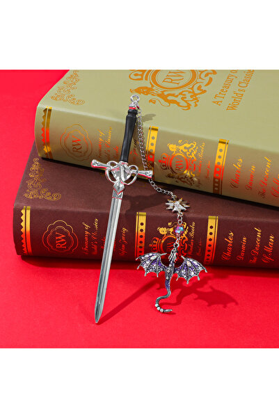 Choice SQ2319 Cool Four Wing Dragon Retro Metal Pendant Inspirational Bookmar...