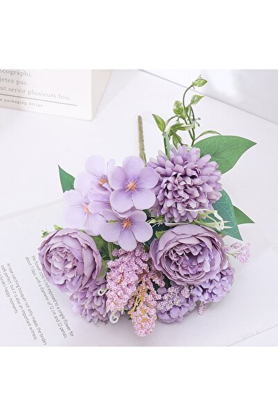 Choice7 1pc Purple Peony Silk Flowers High Quality Artificial Roses Fake Wedd...