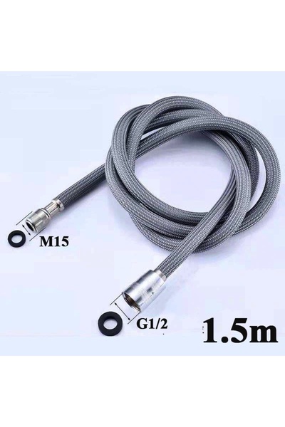 Choice3 Gray 1.5m Black / Gray Nylon Wire Kitchen Faucet Pull Out Faucet Hose...