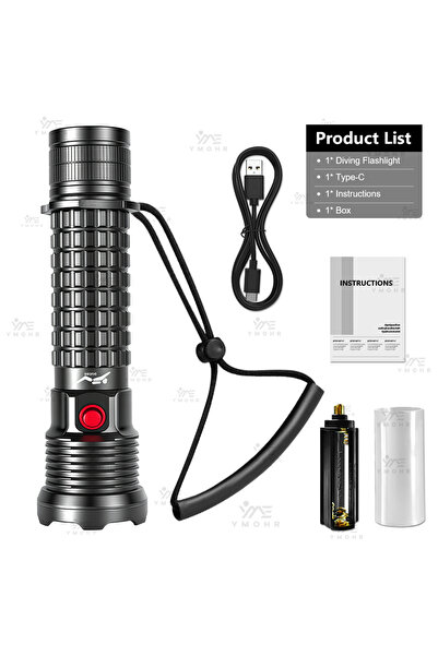 Choice 18650 Fixed focus black 2000mAh battery Professional Diving Flashlight...