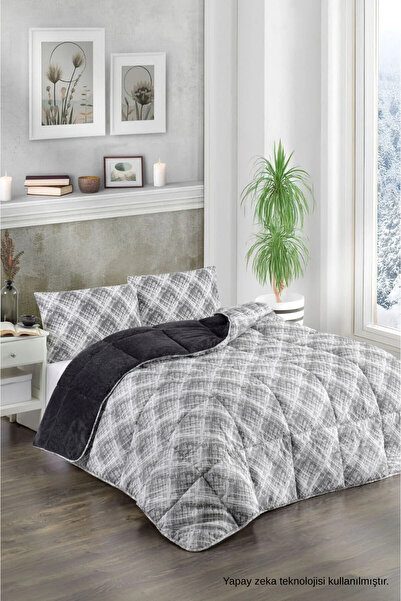 ELY PARKER Colorful Patterned King Size Quilt Wellsoft Reversible with 2 Pill...