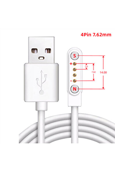 Choice White (4pin 7.62mm) Smart Watch Magnetic USB Dock Charger 2pin 4pin Ch...