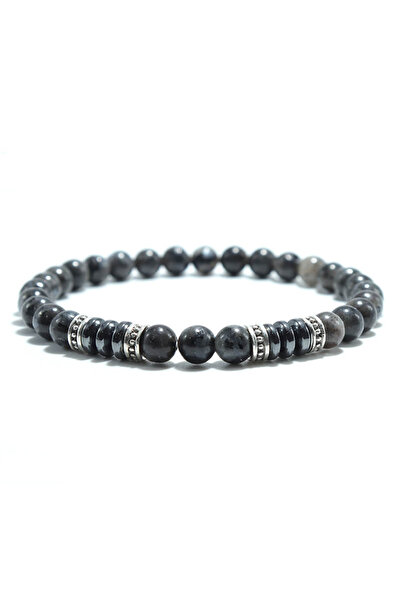 Choice5 Black Flash Stone Simple Natural Stone Bracelet Men 6mm Sodalite Turq...