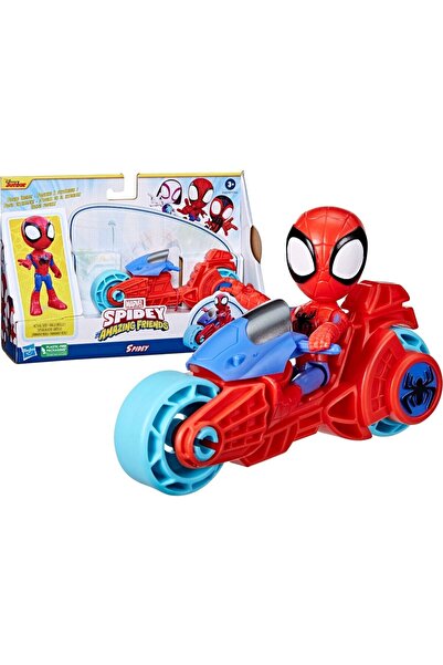 Hasbro Oyuncak Spider And His Amazing Frıends Motorsiklet ve Figür Spidey F67...