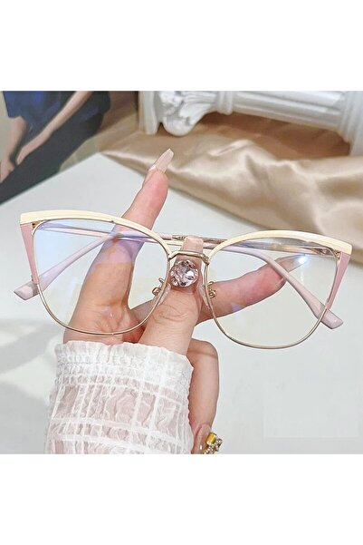 Choice1 pink Fashion Cat-eye Frames Women's Fashion Multi-color Splicing Meta...