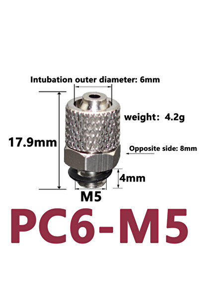 Choice11 PC6-M5 10pcs Male Thread M3 M4 M5 M6 Air Tube 3mm 4mm 6mm OD Mini Pn...