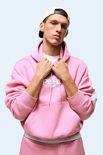 Bershka Baskılı kapüşonlu sweatshirt