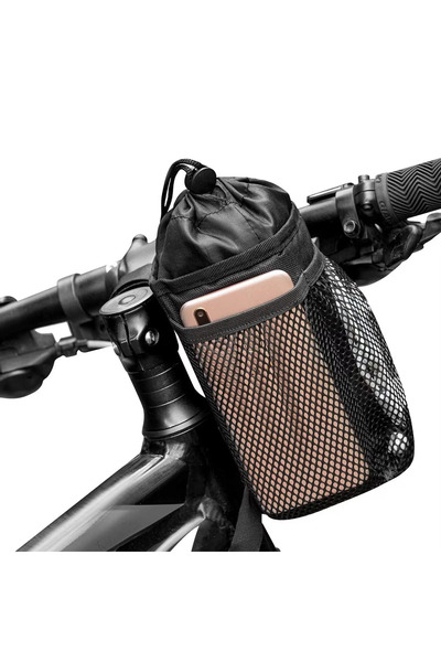 Choice Black Universal Bicycle Insulated Water Bottle Holder Bag with Mesh Po...