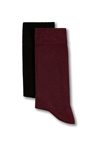 Abdullah Kiğılı Set of 2 Plain Stretch Fabric Flexible Bamboo Blend Socks