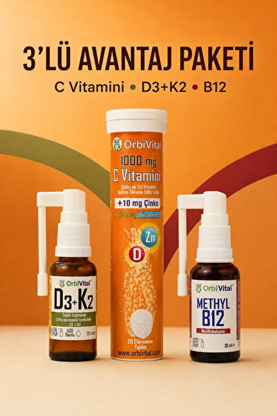 Avantaj Paket C Vitamini + D3K2 Vitamini + B12 Vitamini