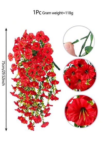Choice18 1 pc Burgundy 1/2Pcs Artificial Flowers Vine Morning Glory Wedding B...