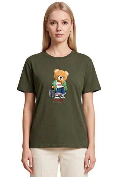DK DAKSEL Bear with Glasses "Traveler" Printed Oversized Regular Fit Unisex T...