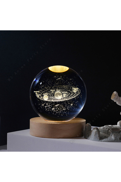 Choice USB Plug Solar system Unique 3D Crystal Ball Night Light Led Lamp Beds...