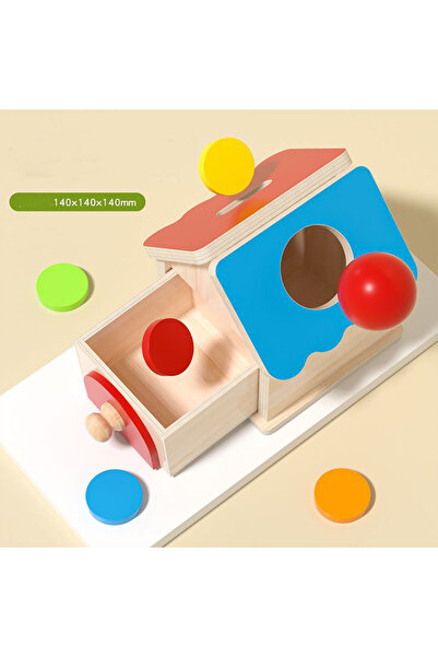 Choice F Montessori Coin Box Toys Object Permanent 2-in-1 Wooden Ball Drop Ga...