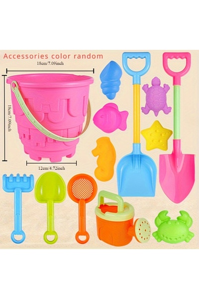 Choice3 13PCS Rose Red Children's Beach Toy Set Baby Playing In Water and San...