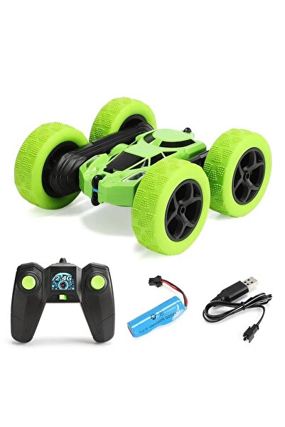 Choice1 green RC Stunt Car Children Double Sided Flip 2.4G Remote Control 360...