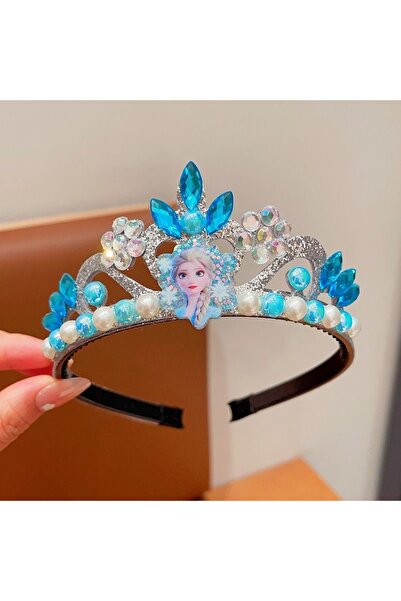 Choice blue Anime Princess Blue Sparkling Crown Headband with Pearls, Birthda...
