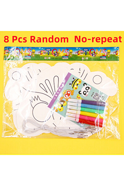 Choice 8 Pcs Random DIY Kids Color Cartoon Animal Painting 8 Pcs Mask Kinderg...