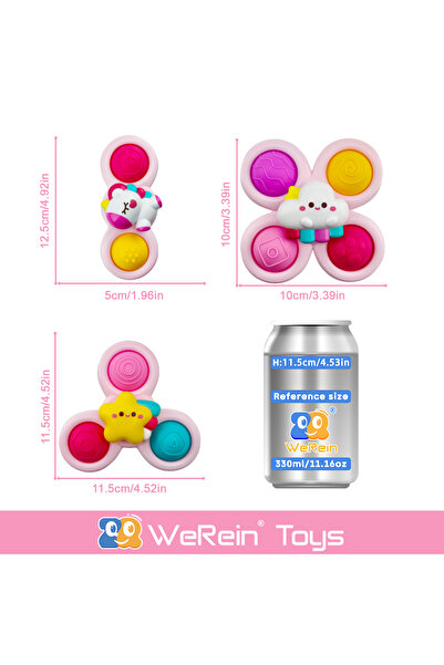 Choice Pink Suction Cup Spinner Infant Baby Toys 12-18 Months, Spinning Top S...