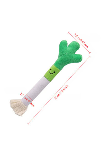 Choice green Plush Pet Chew Toys Bite Resistant Simulated Scallion Bell Sound...