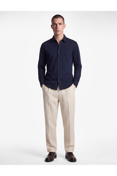 Koton Cotton Classic Collar Buttoned Poplin Long Sleeve Shirt