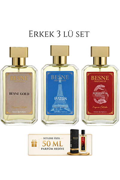 besneparfum Besne Parfüm Paris & Gold & afrodızyak Effect 3’lü Set (Extrait D...