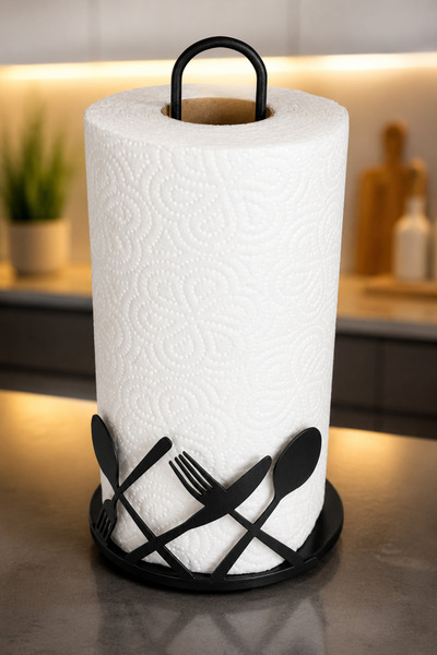 VENON Fork Spoon Knife Metal Paper Towel Holder, Roll Towel Holder, Napkin Ho...