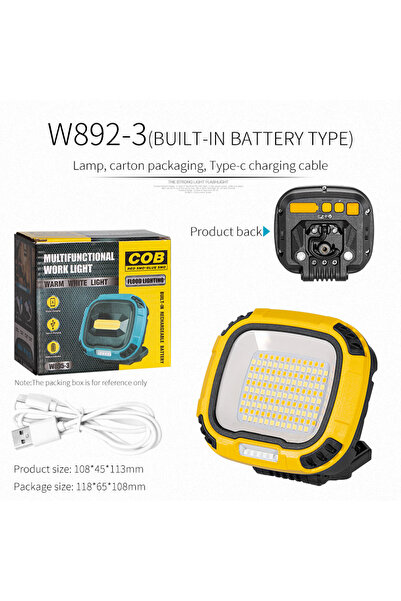 Choice W892-3built-in yell Strong Light COB Flashlight USB Rechargeable Torch...