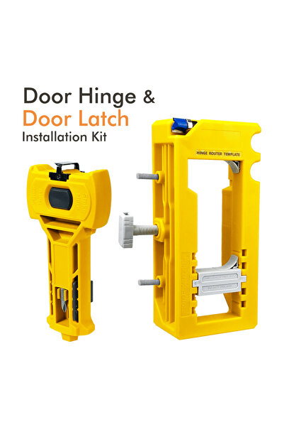 Choice3 YELLOW New Door Hinge & Door Latch Installation Kit, Door Hinge Morti...