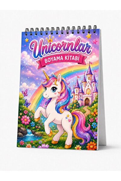 Pembe Yayınevi Unicorn Boyama Kitabı - Çocuklar İçin Boyama Kitabı