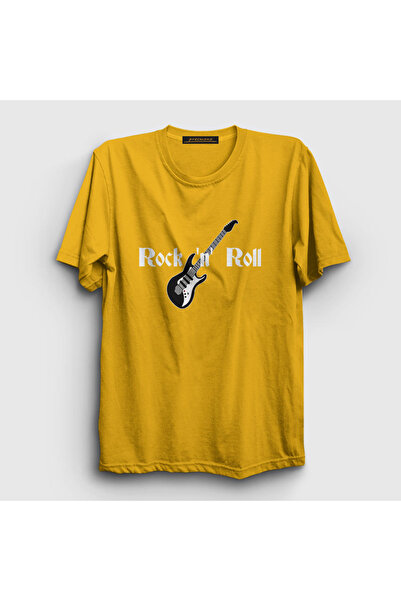 Presmono Unisex žuta gitara rok i rol T-shirt 314618tt