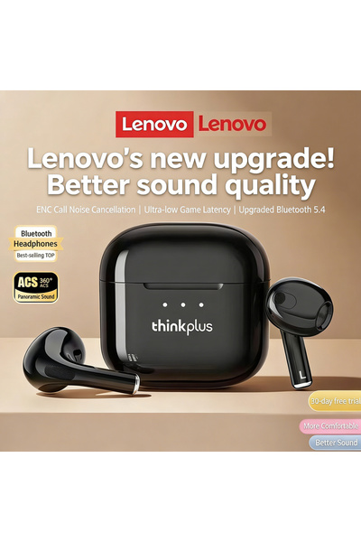 Choice4 سماعات لينوفو LP40Pro الأصلية السوداء بتقنية البلوتوث 5.1 سريعة الاتص...