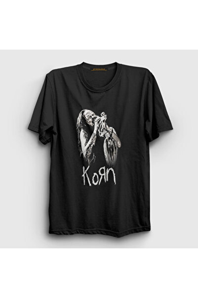 Presmono Unisex crni Jonathan Davis Korn T-shirt 92141tt