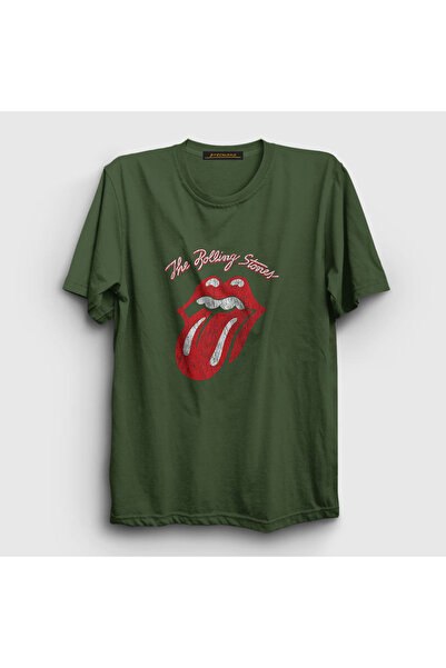 Presmono Unisex kaki nošene The Rolling Stones T-shirt 118991tt