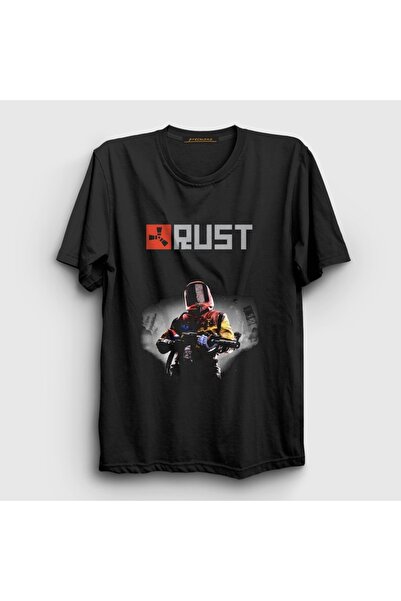 Presmono Unisex Black Cover Game Rust T-Shirt 616643Tt