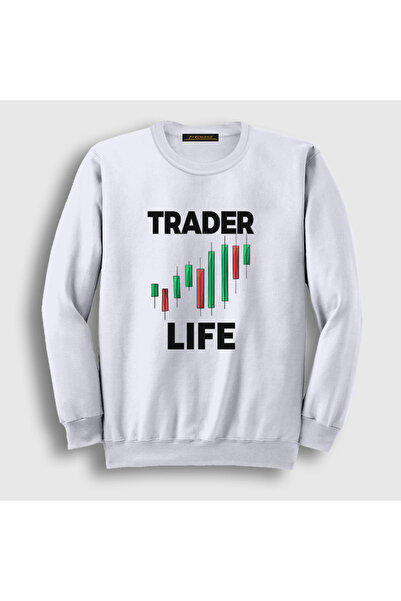 Presmono Unisex White Stock Market Trader Trader Life Sweatshirt 558457Tt