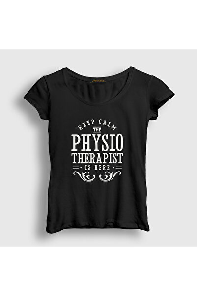 Presmono Ženski crni mirni poklon fizioterapeut fizioterapeut T-shirt 541959tt