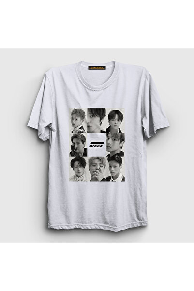 Presmono Unisex White Band K-Pop Ateez T-Shirt 596167Tt