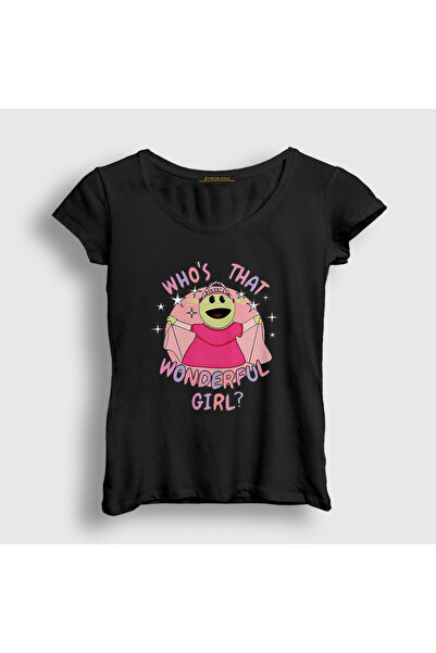 Presmono Ženske crne Peepo 'Who's That' Wonderful Girl Nanalan T-shirt 533451tt