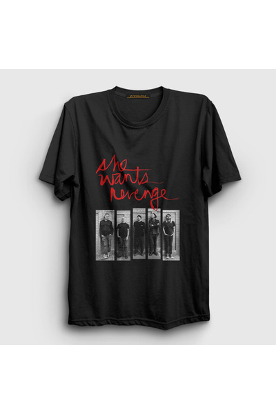 Presmono Tricou unisex cu bandă neagră She Wants Revenge 565763tt