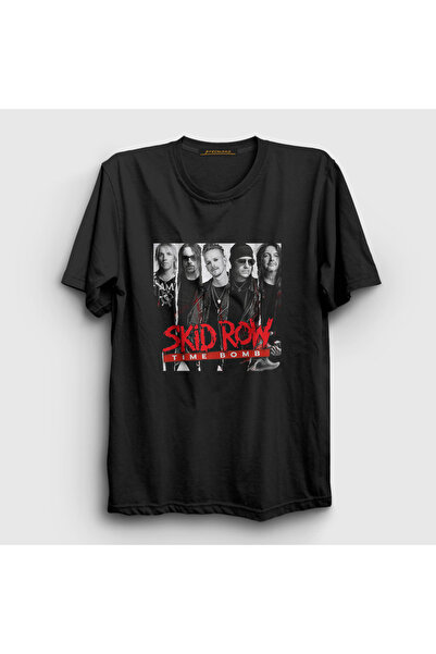 Presmono Crna unisex vremenska bomba Skid Row T-shirt - 432798tt