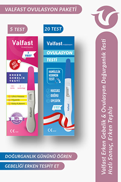 Valfast 20 Adet Ovulasyon + 5 Adet Erken Gebelik Testi Kalem Test