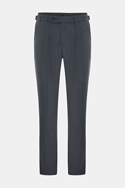 W Collection LACİVERT BORU PAÇA EKOSE PANTOLON