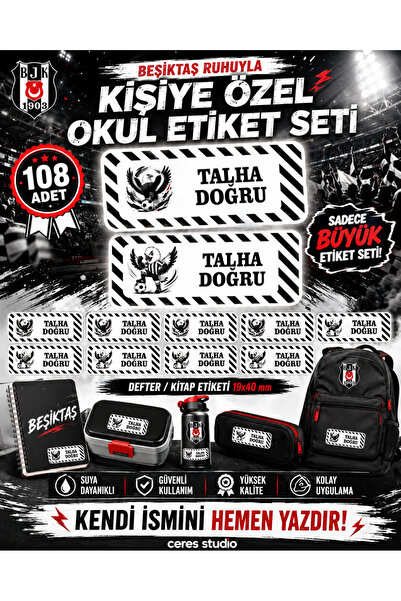 Ceres Studio Besiktas Taraftar Etiketi Defter Etiketi Kitap Etiketi Kişiye Öz...