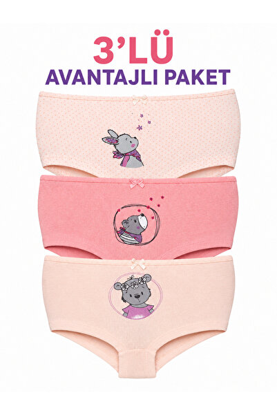 Cicito Girl's Cotton Lycra Panties 3-Pack - Colorful Comfortable Flexible Und...