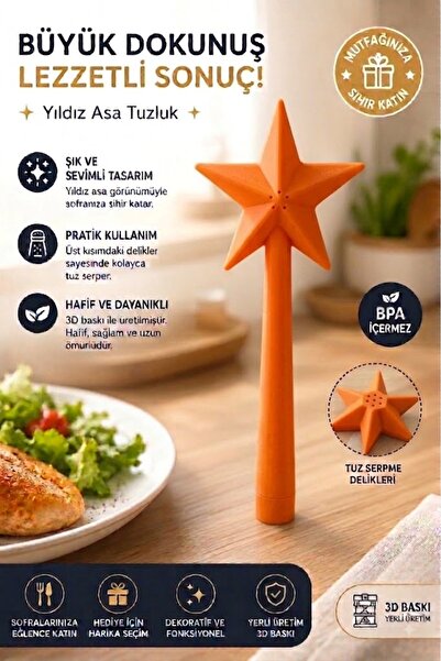 Ognami 3D Baskı Sihirli Değnek Tuzluk ve Baharatlık | Magic Wand Salt Shaker