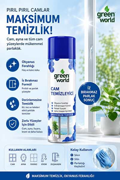 Green World CAM TEMİZLEYİCİ 500 ML