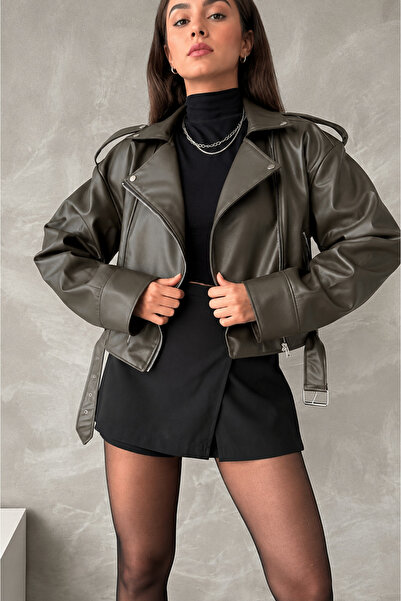 İLKCET MODA Oversized Belted Women's Stylish Jacket